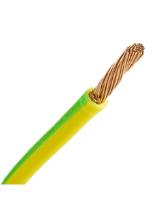 Aansluitdraad 4 mm² geel/groen per meter