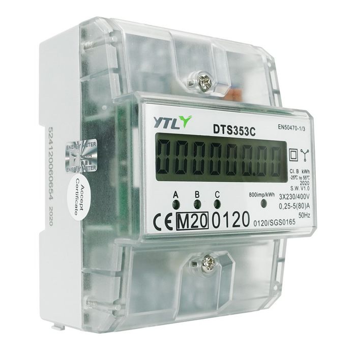EMAT kWh Meter 80A 3-fase digitaal MID