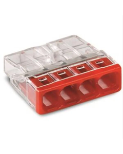 Wago Lasklem 4-voudig 0,5-2,5 mm² rood per 100 stuks