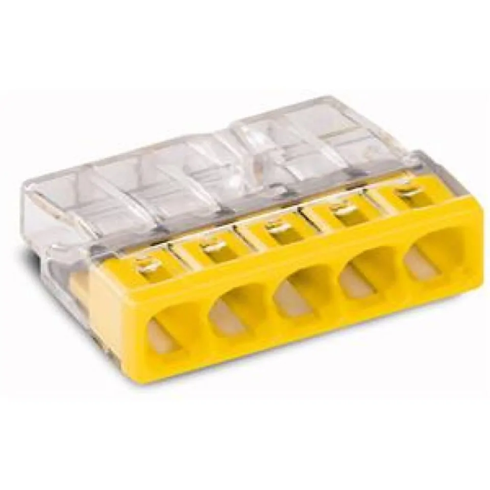 Wago Lasklem 5-voudig 0,5-2,5 mm² geel per 100 stuks