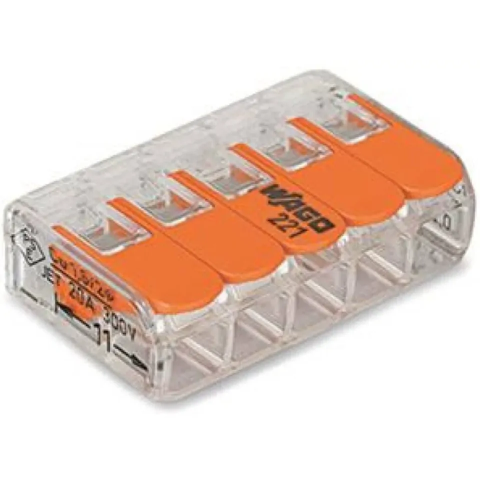 Wago Lasklem 5-voudig 4mm² per 25 stuks
