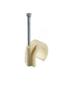 Newlec Spijkerclip 16-19mm Crème Kunststof per 100 stuks