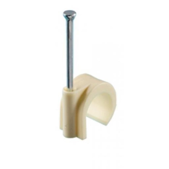 Newlec Spijkerclip 16-19mm Crème Kunststof per 100 stuks