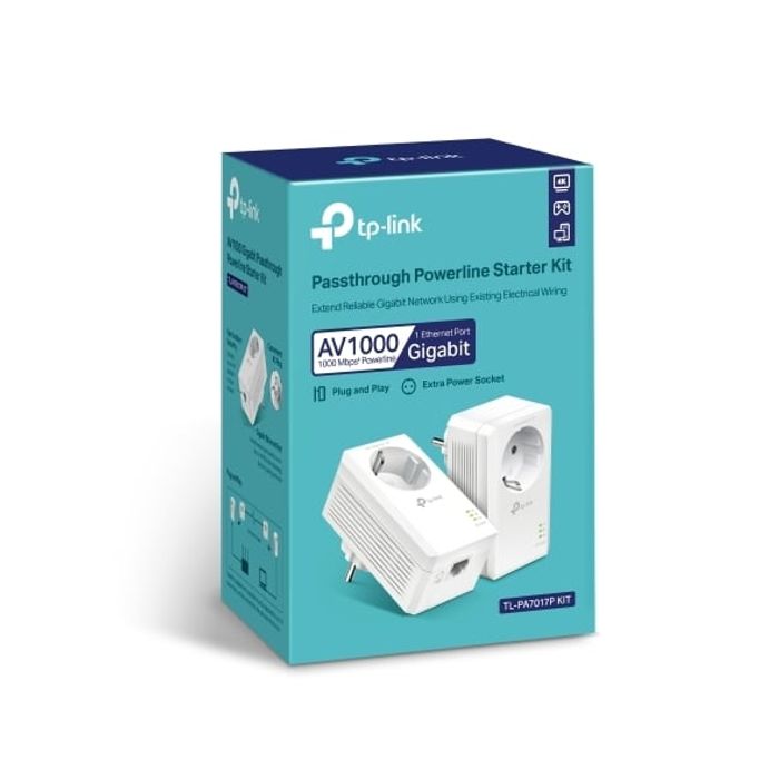 TP-LINK Av1000 passthrough Powerline starterset per 2 stuks